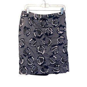 Ann Taylor Womens Abstract Print Pencil Skirt Size 10 Black/Gray